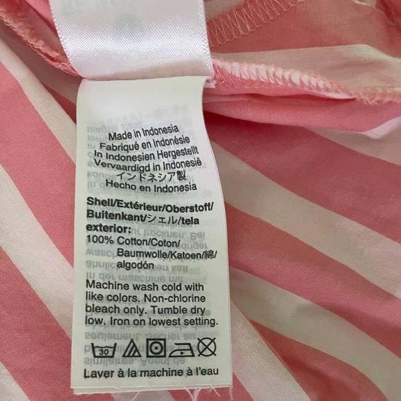 J Crew Maxi Poplin Pink Stripe Dress Large - Picture 4 of 8